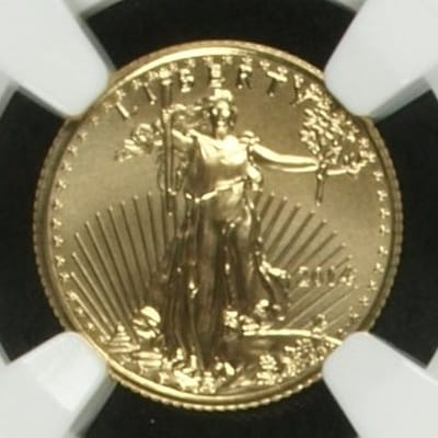 2014 $5 GOLD EAGLE EARLY RELEASE  1/10 oz NGC MS70 - additional view