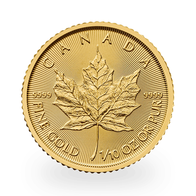 1/10 oz Gold Canada Maple Leaf BU Sealed .999 Coin - additional view