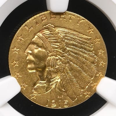 1915 $2.50 Indian Quarter Eagle NGC AU58 Pre-33 - additional view