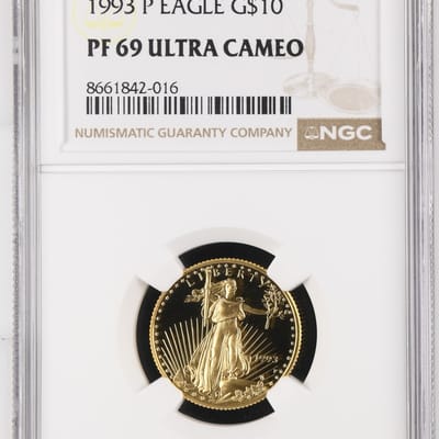 1993 P 1/4 oz GOLD EAGLE G$10 NGC PF69 PROOF