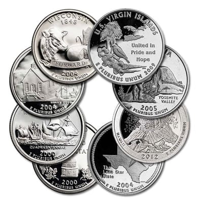 SPOT 90% Silver Proof State & ATB Quarters Random - additional view