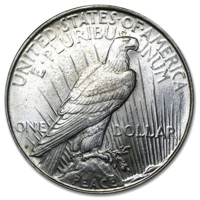 1922-1935 Peace 90% Silver Dollars AU/BU .7734 oz - additional view