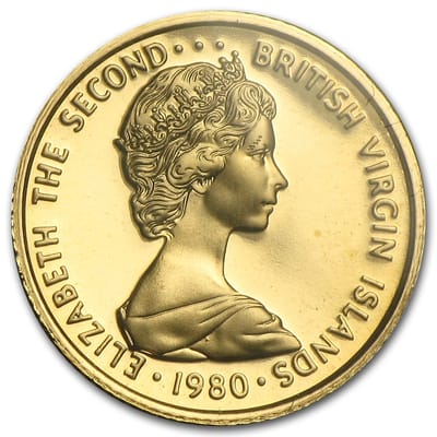 1980 British Virgin Islands Proof Gold 25 Dollars  - additional view