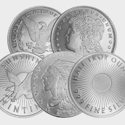Mixed designs 1/2 Silver Rounds .999 Fine Silver