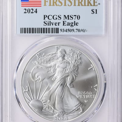 2024 Silver Eagle PCGS MS70 First Strike Gem BU