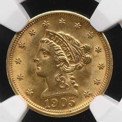 1905 Gold $ 2 1/2 Liberty Head NGC UNC Pre-33 Gold
