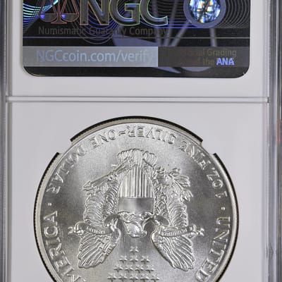 1986 American Silver Eagle 1 oz .999 NGC MS69 - additional view