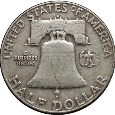 90% Silver Ben Franklin Half Dollar .36169 oz  - additional view