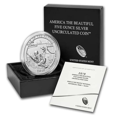 ATB 5 oz Silver Coin Historical Park GUAM BOX/COA - additional view