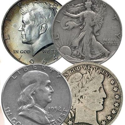Under Melt 90% Silver Half Dollar Mix Junk Silver