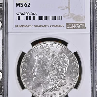 1887 Morgan Silver Dollar NGC MS62
