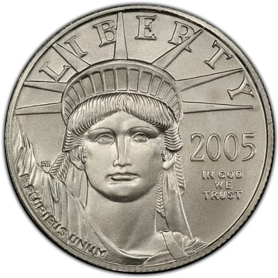 2005 American Platinum Eagle $50 .9995 Platinum BU