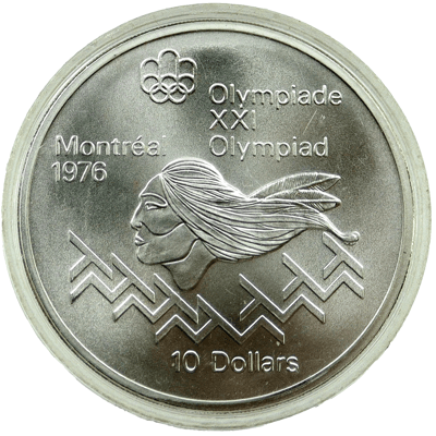 Canada 1976 Montreal Olympic 'Hurdles' Silver Coin