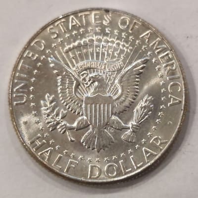 Near Melt 90% Silver 64 Kennedy Half Dollar AU/BU - additional view