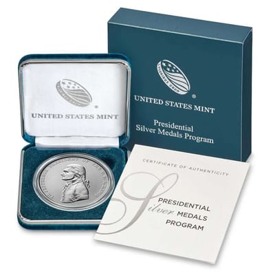 US Mint 1 oz Silver Medal President Thom Jefferson - additional view