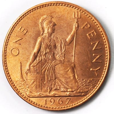 1967 Great Britain Bronze Penny  Uncirculated