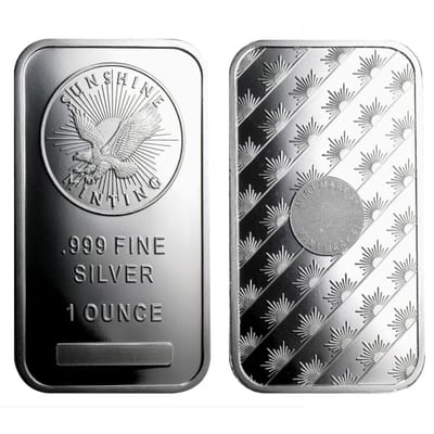 1 oz .999 Silver Bullion Bar Mixed Design