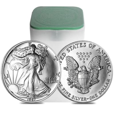Lot of 20  American .999 Silver Eagle Full Tube BU