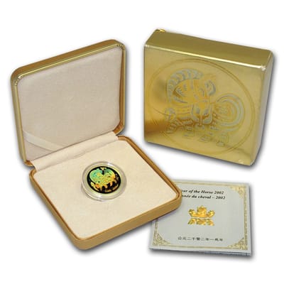 2002 Canada Gold $150 Horse-Hologram, w/Box & COA