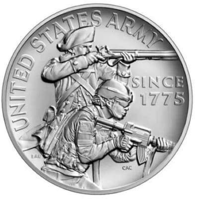 2022 U.S. Army 2.5oz Fine Silver Armed Force Medal - additional view