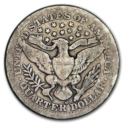 Near Melt 90% Silver Barber Quarter Circ 0.181 oz - additional view