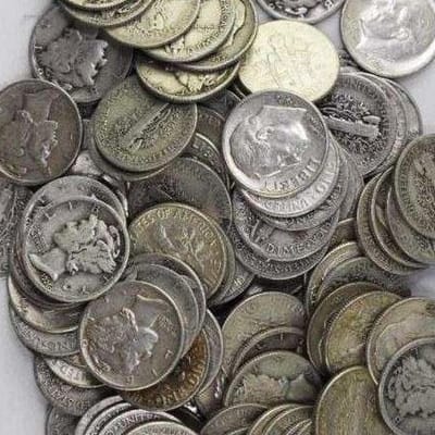 BELOW SPOT 90% Silver Ros & Mercury Dimes .0723 oz