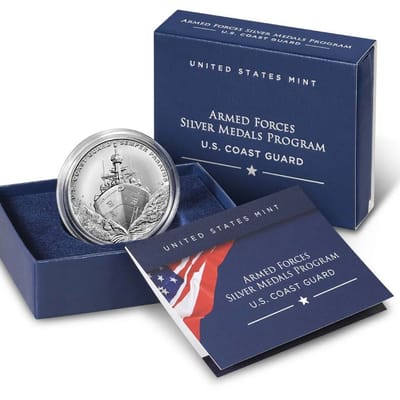 Armed Forces Coast Guard Silver Medal 1 oz US Mint - additional view