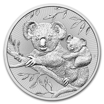 Australia 2 oz Silver Koala (Piedfort) 2018 GEM BU