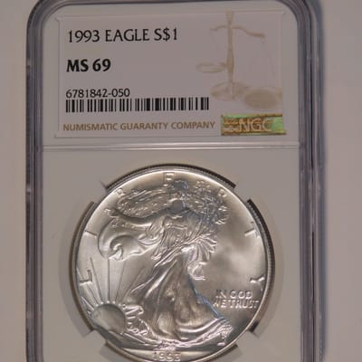 1 oz American Silver Eagle MS-69 NGC (Random Year)