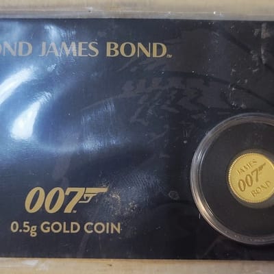 007 JAMES BOND $2 0.5 Gram .9999 Pure Gold Coin  - additional view