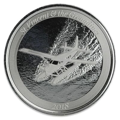 2018 St Vincent Plane .999 Silver Coin BU