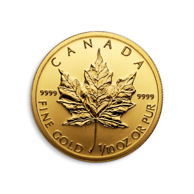 Random 1/10 oz .9999 Gold Canada Maple Leaf Coin