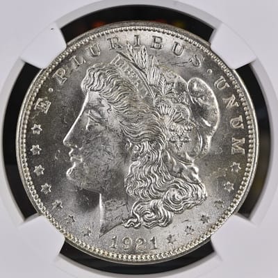 1921 Morgan Silver Dollar NGC MS63 Choice BU - additional view