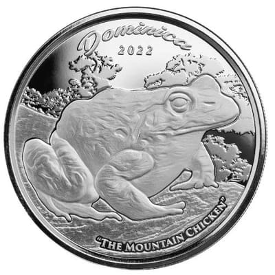 2022 Dominica Mountain Chicken ( FROG ) 1 oz .999 