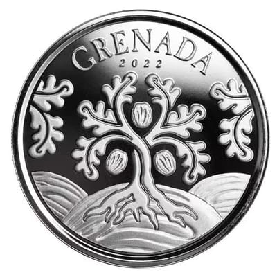 2022 Grenada Nutmeg Tree 1 oz .999 Silver BU