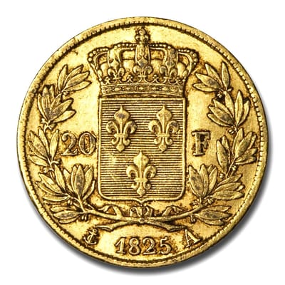 France 90% Gold 20 Francs - Charles X  1825-1830 - additional view