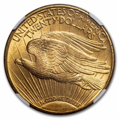 Choice $20 St Gaudens Gold Double Eagle NGC MS63 - additional view