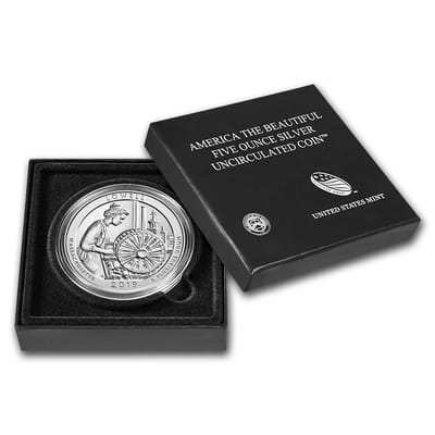 ATB 5 oz Silver Coin Lowell National Park Box/COA