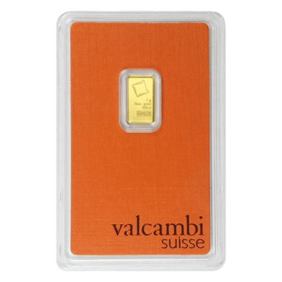 1 gram Gold Bar - Valcambi (Carded)