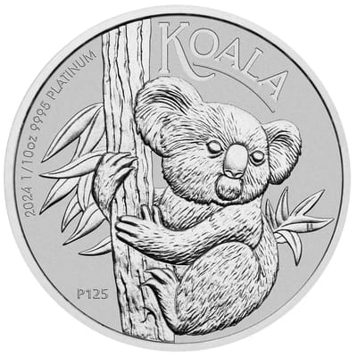 2024 Australia 1/10 oz Platinum Koala Coin BU