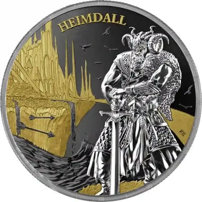2025 Germania Ragnarok Loki and Heimdall Geminus 2 x 1 oz Silver Gilded Coins - additional view