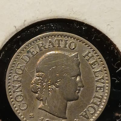 1883 Switzerland 10 Rappen in Excellent Condition 