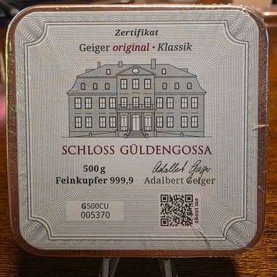  Geiger Copper Cast Bar 500g .999 Copper - #005370 - additional view
