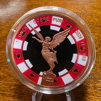 2026 Mexican Libertad 1oz Copper Poker Chip 
