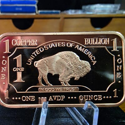 Copper Buffalo .999 Fine Bar - additional view