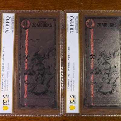 Sequential Pair - Zombucks World Zombull PCGS 70 - 4210 & 4211