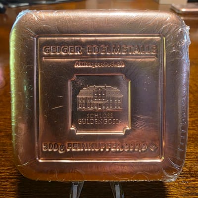  Geiger Copper Cast Bar 500g .999 Copper - #005370