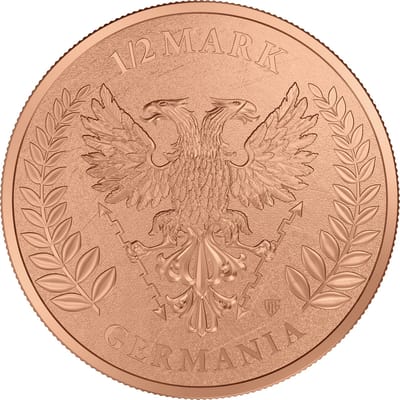 Copper Germania 1/2 Mark .999 Fine Round - additional view