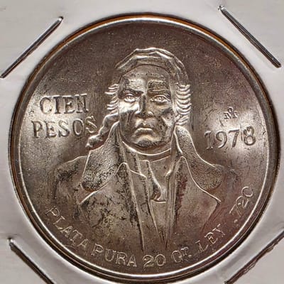 1978 Mexico Cien 100 Peso Silver Mexican Coin Jose