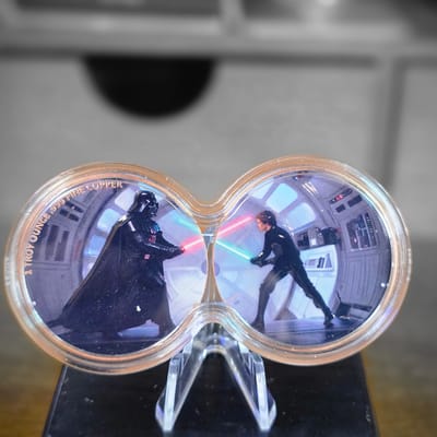 Copper Star Wars .999 Fine Colorized Rounds in Infinity Capsule